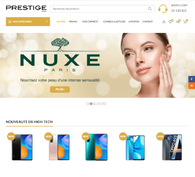 site E-COMMERCE Prestige shop